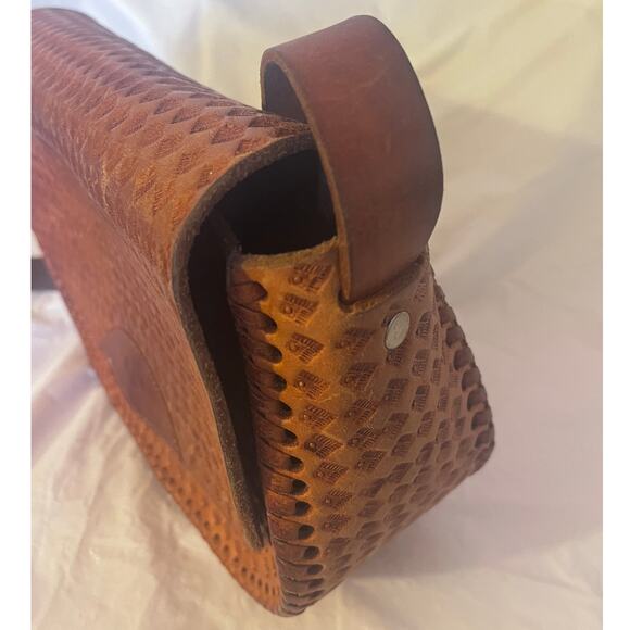 Vintage handmade, Brown leather crossbody bag - Picture 4 of 16